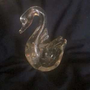 Vintage Art Glass Swan Figurine Hand Blown